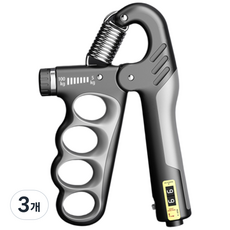 XTRADE 소방 전완근 운동기구 스프링 악력기 카운팅, 그레이, 3개