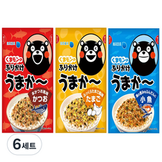 우라시마 일본 쿠마몬 후리가케 3가지 맛, 6세트, 25g