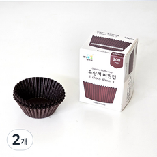 유산지 머핀컵 40mm 200매입, 2개, 초코색