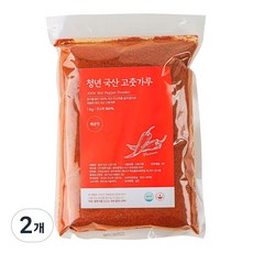 25년 햇 청년고춧가루 국산 매운맛 굵은가루, 2개, 1kg