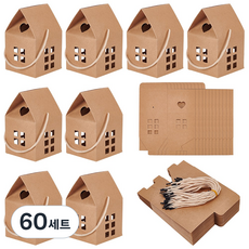 30개 미니 선물 박스사탕 종이 상자하우스 상자, 버리우드, 60세트