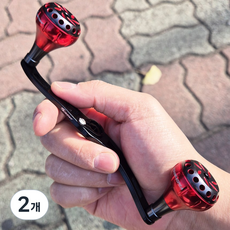 씨호크 BDA130 베이트릴 파워 더블핸들 시마노 다이와 호환 튜닝핸들, 블랙/레드, 2개