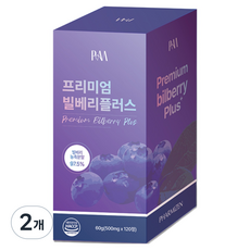 파미젠 빌베리 플러스 농축 분말 식약처 인증, 2개, 120정