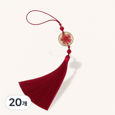 잇츠K 황금연화 비즈 태슬 / 전통 보자기 선물 포장 장식 답례, 20개, 자주색