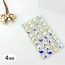 비즈라이프 쏘온스톤 변형사각/변형삼각 크리스탈 AB, 변형사각9-12mm(48개), 4세트