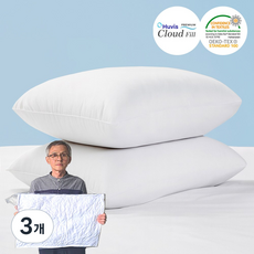 [국내생산] 명인베개 클라우드필 베개 지퍼형, 화이트, 3개