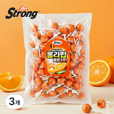 알프스스트롱 롤리팝비타씨 대용량 오렌지맛 막대사탕 100개입, 3개, 1kg