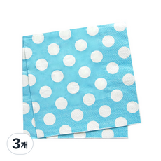 피플스파티 파티냅킨 도트무늬 33*33cm, 3개, 60개입, 라이트블루