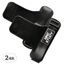 플로엔트 스트랩 헬스 손목 파워 리프팅 좌우세트, 2세트, 블랙(Black)