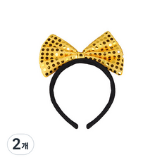 피플스파티 스팡클리본머리띠 소 4개입, 골드, 2개