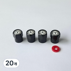 벤츠 BENZ 타이어 에어캡 마개 밸브캡 4P 블랙, 20개