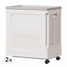 수납하마 리빙박스 대용량 접이식 정리함 멀티수납, 화이트, 2개