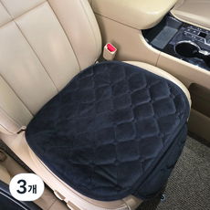해피트리 사계절용 차량용 자동차 방석, 3개, 블랙