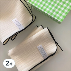 면행주 키친크로스 친환경 주방덮개 요루거즈3중, 13번 블랙테두리, 2개