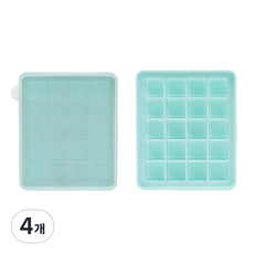 네오실리 국산 프리미엄 실리콘 얼음틀 다진마늘 이유식 냉동틀, 4개, 민트