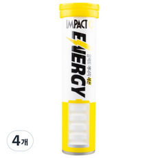 임팩트 에너지 포도당 캔디 레몬 1개 스포츠 사탕 타우린 비타민C 운동 부스터, 4개, 33g