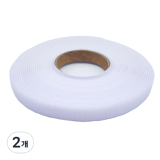 폭 2cm 국산 잘라쓰는 전선정리 암수한몸 양면벨크로타이 흰색, 일반형, [2] 10미터 3롤, 2개