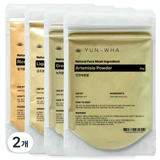 연화 천연팩가루 탄력세트 감초가루 녹차가루 쑥가루 미강가루 4종, 2개, 4개입