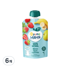 FRUTO NYANYA Apple banana 프루토냐냐 사과바나나퓌레, 6개, 90g, 사과바나나맛