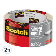 쓰리엠 포장용 리필 3650 투명 테이프, 2개