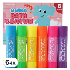 따블리에 유아 욕실크레용 목욕크레용 워셔블 아기크레용 목욕놀이, 6세트, 6색