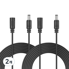 DC 아답터 전원 연장케이블 단자외경 5.5 mm 단자내경 2.1 mm, 2개, 블랙색상, 3m