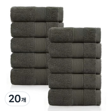 록신 호텔수건 타월 코면사 부드러운 540GSM 40수, 20개, 그레이