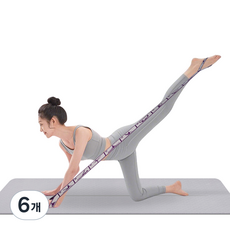 요가밴드 근력 운동 저항밴드 가슴 등 어깨 스트레칭스트레칭 밴드, 단계-퍼플그레이, 6개