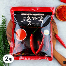 국산 안매운 고춧가루 순한맛 어린이용 고운입자, 2개, 1kg