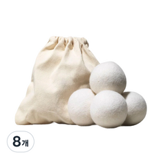 하루미 정전기 방지 건조기 양모볼, 8개, 화이트