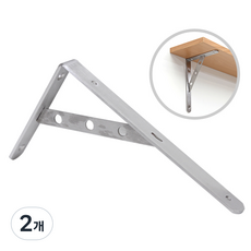 ZIO-BIZ 스텐 벽 선반 지지대 선반대 250mm / 선반브라켓 선반지지대 선반받침 선반고정 벽선반 브라켓 지지대 ㄱ자 꺽쇠 까치발, 2개