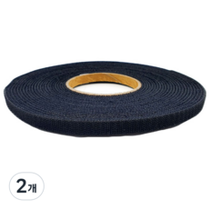 폭 1cm 국산 잘라쓰는 전선정리 암수한몸 양면벨크로타이 검정색 일반형, 10미터 3롤, 2개