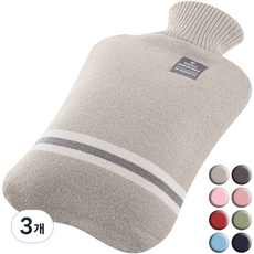 핫윈터 2L 냉보온 물주머니 핫 찜질팩 + 니트 커버 세트, 3개