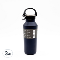 Carpe diem 스포츠 텀블러 강력한 보온보냉 스포츠물병 진공텀블러 등산 런닝 물병 라틴어각인, 3개, 500ml, 쿨블랙