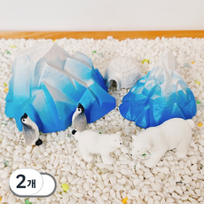 아쿠아필 어항장식 북극 빙산 북극곰 펭귄 이글루 세트 어항꾸미기, 2개