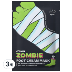 오스킨 좀비 발각질제거 풋크림 마스크 팩, 3개, 1매, 16g