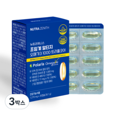 [6중 복합케어]뉴트라제니스 초임계 알티지 오메가3 1000 트리플코어 비타민D 비타민E, 3박스, 30정
