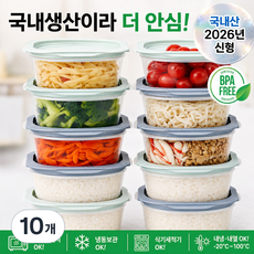 웜쿡 국내생산 집밥 전자레인지 용기 냉동밥보관용기 환경호르몬 불검출 300ml, 10개, 혼합색상