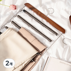 스텔로 원목 5단 바지걸이 논슬립 자국없는, 2개