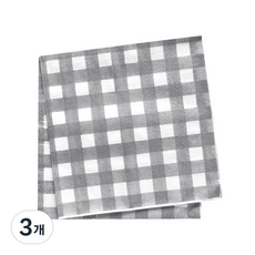 피플스파티 파티냅킨 체크무늬 33*33cm, 3개, 60개입, 실버