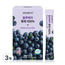 생명생활건강 블루베리 퓨레100% 스틱 14포, 3개, 280g