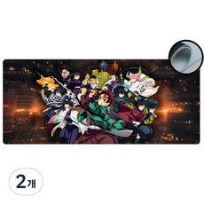 루미팝 귀멸의칼날 게이밍 마우스 장패드 800x300mm, 2개, E타입