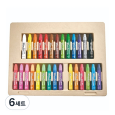 하고로모 원더쵸크 원더초크 178 일반칼라 28색 혼합 28본 친환경 수성 분필 크레용 세트, 6세트