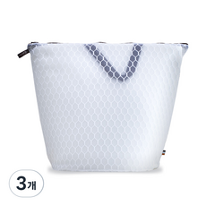 문스앤 항균 무형광 벌집 2중 메쉬 프리미엄 가방형 세탁망 빨래방 세탁망, 가방형_브라운, 3개