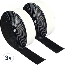 홈 롤타입 찍찍이 테이프, 3개, 블랙2.5cmx100cm