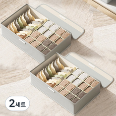 레디박스 프리미엄 커버형 칸막이 속옷 정리함 2개세트, 대형, 그레이, 2세트