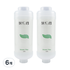 샤워필터 염소제거 비타민C 피부보습 녹물제거 두피케어 아로마향, 6개, 유칼립투스