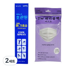 호관원 고함량 마그네슘 스프레이 120ml 1개+TW 화이트 마스크 10매입, 2세트
