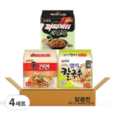 농심 신라면건면 멸치칼국수 짜파게티더블랙 건면 3종, 4세트