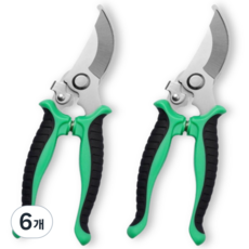 에버샵 1+1 원예용 전지가위 스테인리스 안전 잠금 논슬립 전정 가지치기, 6개